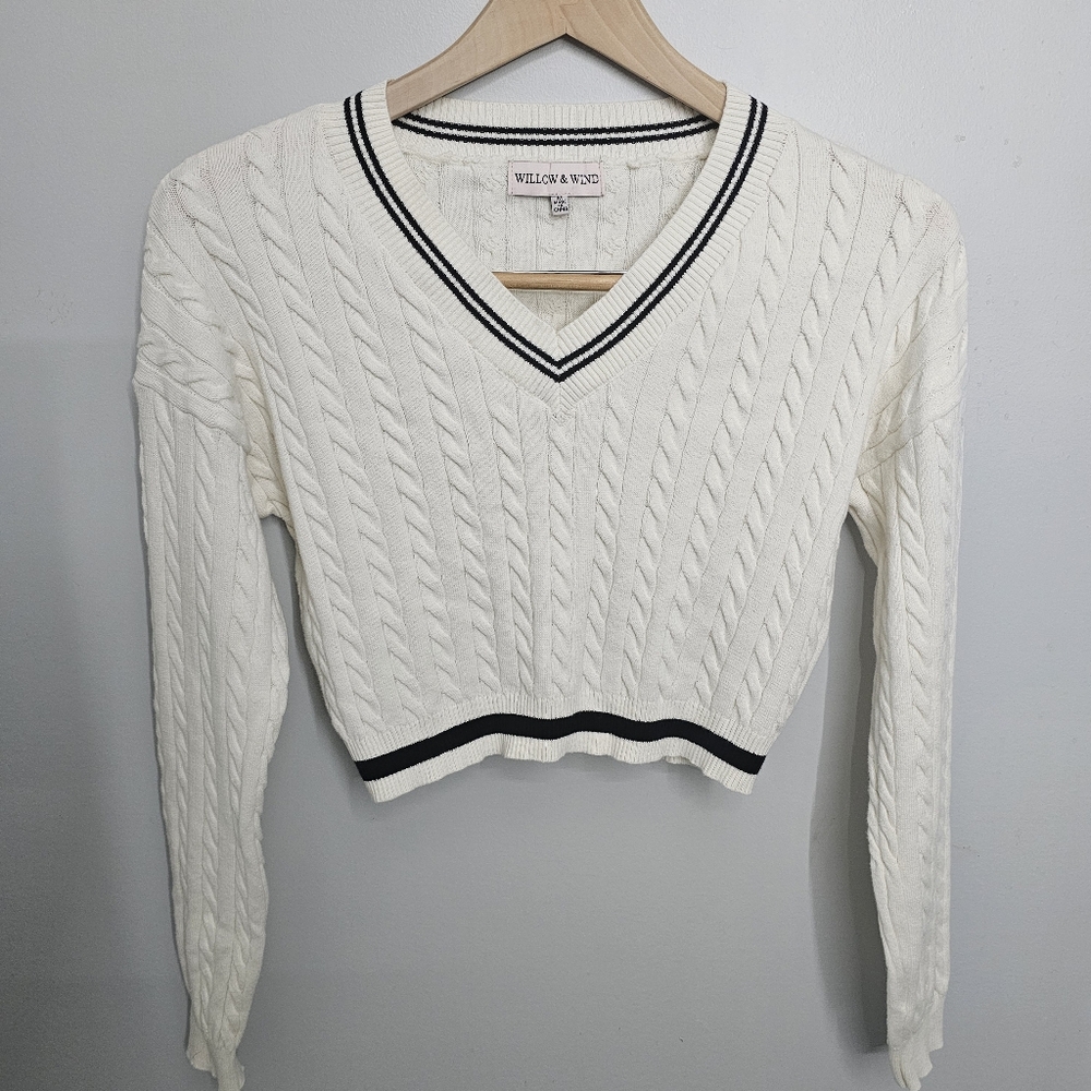 Willow & Wind Ivory Cable Knit Sweater and Skirt Set - Picture 2 of 4